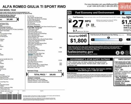 Белый Альфа Ромео Джулия, объемом двигателя 2 л и пробегом 73 тыс. км за 25900 $, фото 15 на Automoto.ua