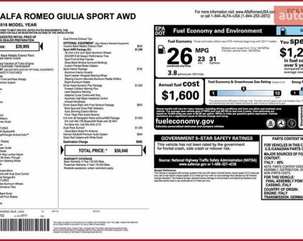 Черный Альфа Ромео Джулия, объемом двигателя 2 л и пробегом 45 тыс. км за 24000 $, фото 20 на Automoto.ua