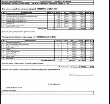 Черный Ауди 100, объемом двигателя 2.5 л и пробегом 338 тыс. км за 4000 $, фото 19 на Automoto.ua
