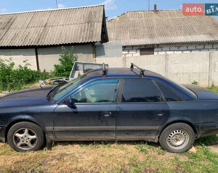Синий Ауди 100, объемом двигателя 2.8 л и пробегом 600 тыс. км за 1000 $, фото 1 на Automoto.ua