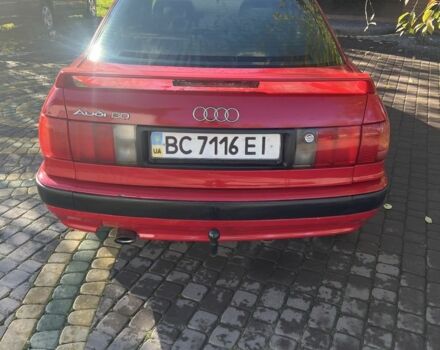 Красный Ауди 80, объемом двигателя 2 л и пробегом 360 тыс. км за 1800 $, фото 1 на Automoto.ua