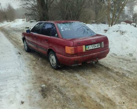 Красный Ауди 80, объемом двигателя 1.8 л и пробегом 250 тыс. км за 1150 $, фото 1 на Automoto.ua