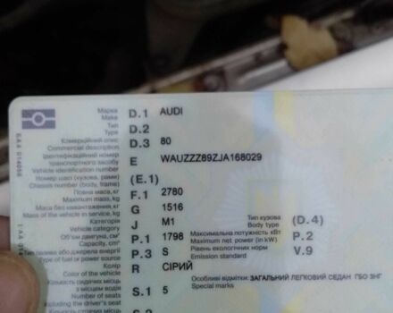 Сірий Ауді 80, об'ємом двигуна 1.8 л та пробігом 250 тис. км за 1300 $, фото 16 на Automoto.ua