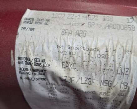 Червоний Ауді А3, об'ємом двигуна 1.39 л та пробігом 198 тис. км за 7557 $, фото 2 на Automoto.ua