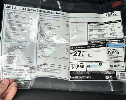 Ауди А4 2018 в Львове на Automoto.ua Белый Ауди А4, объемом двигателя 1.98 л и пробегом 106 тыс. км за 23500 $, фото 21 на Automoto.ua