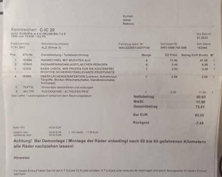 Сірий Ауді А4, об'ємом двигуна 1.6 л та пробігом 207 тис. км за 5999 $, фото 137 на Automoto.ua