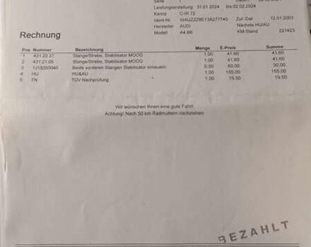 Сірий Ауді А4, об'ємом двигуна 1.6 л та пробігом 207 тис. км за 5999 $, фото 136 на Automoto.ua