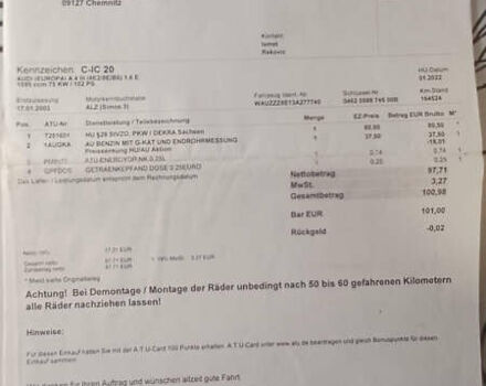 Серый Ауди А4, объемом двигателя 1.6 л и пробегом 207 тыс. км за 5999 $, фото 72 на Automoto.ua