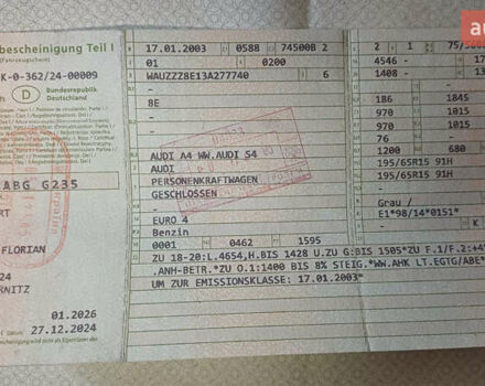 Сірий Ауді А4, об'ємом двигуна 1.6 л та пробігом 207 тис. км за 5999 $, фото 170 на Automoto.ua