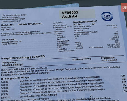 Сірий Ауді А4, об'ємом двигуна 1.8 л та пробігом 257 тис. км за 6799 $, фото 102 на Automoto.ua