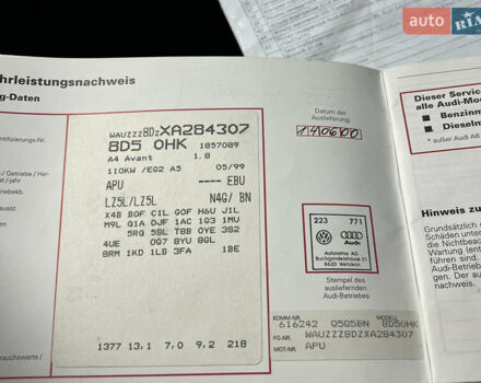 Синий Ауди А4, объемом двигателя 1.8 л и пробегом 193 тыс. км за 7777 $, фото 51 на Automoto.ua