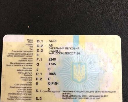 Серый Ауди А6, объемом двигателя 1.97 л и пробегом 213 тыс. км за 17200 $, фото 15 на Automoto.ua
