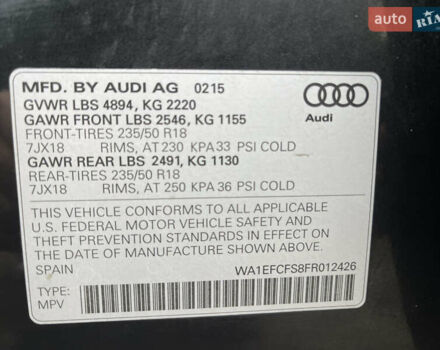 Чорний Ауді Ку3, об'ємом двигуна 2 л та пробігом 256 тис. км за 12999 $, фото 23 на Automoto.ua