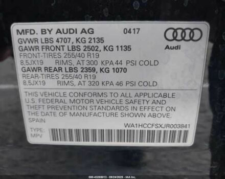 Ауди Ку3 2018 в Тернополе на Automoto.ua Черный Ауди Ку3, объемом двигателя 2 л и пробегом 147 тыс. км за 4000 $, фото 8 на Automoto.ua