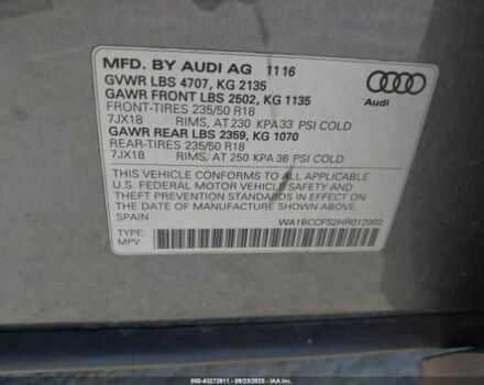 Серый Ауди Ку3, объемом двигателя 2 л и пробегом 78 тыс. км за 3900 $, фото 8 на Automoto.ua