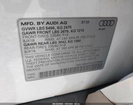 Білий Ауді Ку 5, об'ємом двигуна 2 л та пробігом 90 тис. км за 6900 $, фото 8 на Automoto.ua