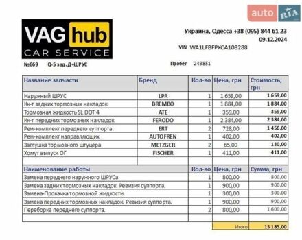 Черный Ауди Ку 5, объемом двигателя 2 л и пробегом 245 тыс. км за 13000 $, фото 10 на Automoto.ua