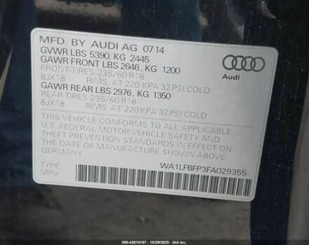 Черный Ауди Ку 5, объемом двигателя 2 л и пробегом 114 тыс. км за 2800 $, фото 8 на Automoto.ua