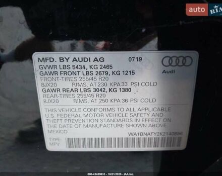 Черный Ауди Ку 5, объемом двигателя 1.98 л и пробегом 25 тыс. км за 8000 $, фото 5 на Automoto.ua