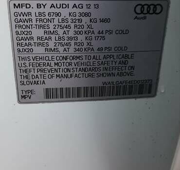 Ауди Ку 7 2014 в Запорожье на Automoto.ua Белый Ауди Ку 7, объемом двигателя 3 л и пробегом 247 тыс. км за 17500 $, фото 22 на Automoto.ua