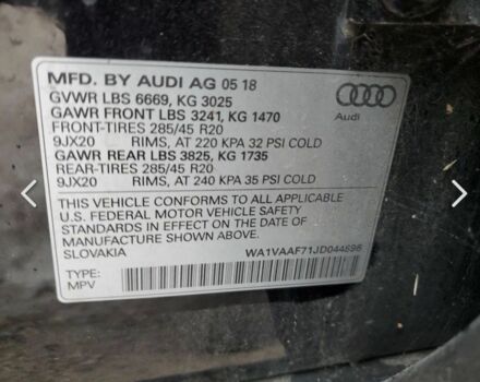 Ауди Ку 7 2018 в Одессе на Automoto.ua Черный Ауди Ку 7, объемом двигателя 3 л и пробегом 100 тыс. км за 12500 $, фото 8 на Automoto.ua