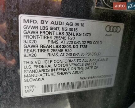 Ауди Ку 7 2019 в Львове на Automoto.ua Черный Ауди Ку 7, объемом двигателя 3 л и пробегом 97 тыс. км за 11000 $, фото 13 на Automoto.ua