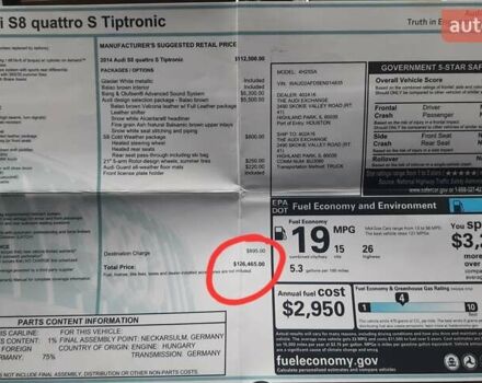 Белый Ауди С8, объемом двигателя 3.99 л и пробегом 164 тыс. км за 32999 $, фото 49 на Automoto.ua