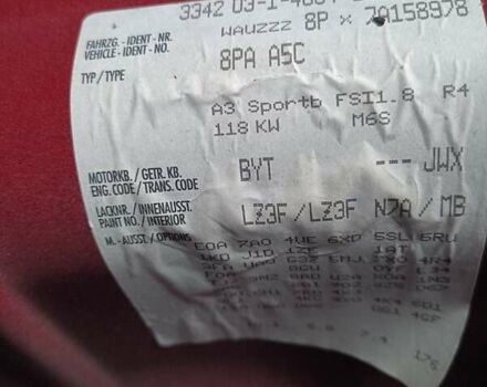 Красный Ауди A3 Sportback, объемом двигателя 1.8 л и пробегом 163 тыс. км за 6599 $, фото 21 на Automoto.ua