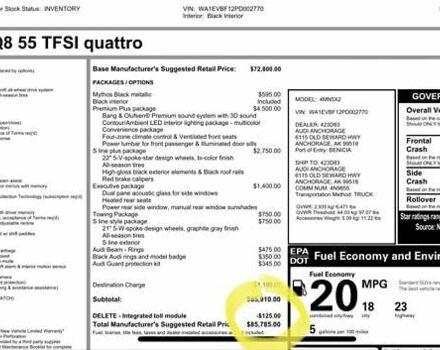 Черный Ауди Q8, объемом двигателя 3 л и пробегом 30 тыс. км за 65800 $, фото 20 на Automoto.ua