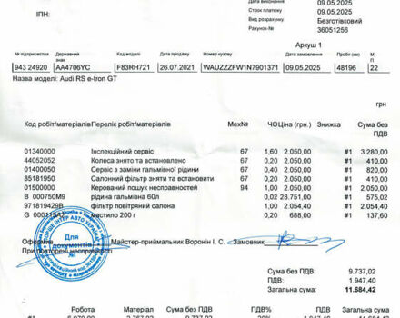 Серый Ауди RS e-tron GT, объемом двигателя 0 л и пробегом 48 тыс. км за 65500 $, фото 92 на Automoto.ua