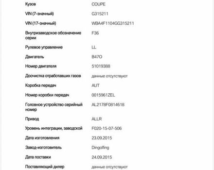 Черный БМВ 4 Серия, объемом двигателя 2 л и пробегом 137 тыс. км за 22700 $, фото 30 на Automoto.ua