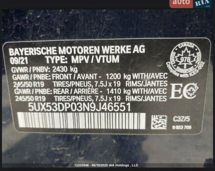 Синий БМВ Х3, объемом двигателя 2 л и пробегом 72 тыс. км за 14700 $, фото 7 на Automoto.ua