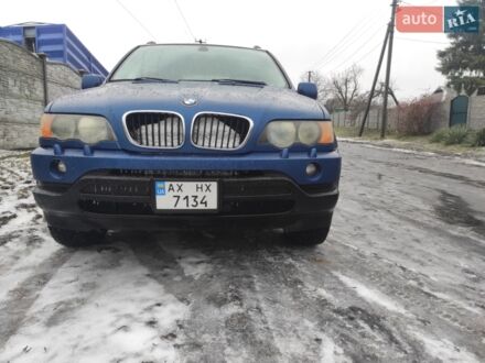 Синий БМВ Х5, объемом двигателя 3 л и пробегом 345 тыс. км за 9500 $, фото 1 на Automoto.ua