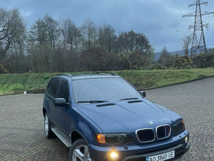 Синий БМВ Х5, объемом двигателя 3 л и пробегом 300 тыс. км за 6500 $, фото 1 на Automoto.ua