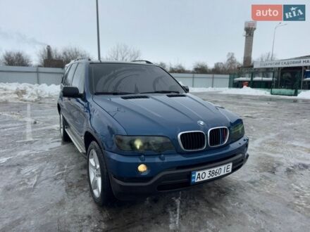 Синий БМВ Х5, объемом двигателя 3 л и пробегом 350 тыс. км за 6400 $, фото 1 на Automoto.ua