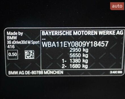 Чорний БМВ Х6, об'ємом двигуна 2.99 л та пробігом 1 тис. км за 119999 $, фото 21 на Automoto.ua