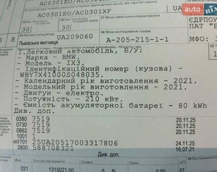 Чорний БМВ iX3, об'ємом двигуна 0 л та пробігом 147 тис. км за 29000 $, фото 33 на Automoto.ua