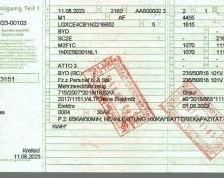 Серый БИД Atto 3, объемом двигателя 0 л и пробегом 11 тыс. км за 24959 $, фото 39 на Automoto.ua
