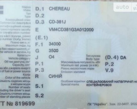 Синий Череау CD 38, объемом двигателя 0 л и пробегом 500 тыс. км за 6500 $, фото 20 на Automoto.ua