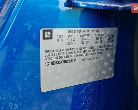 Синий Шевроле Вольт, объемом двигателя 1.5 л и пробегом 74 тыс. км за 16700 $, фото 24 на Automoto.ua