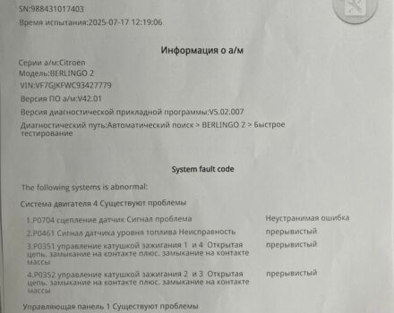 Синий Ситроен Берлинго, объемом двигателя 1.4 л и пробегом 250 тыс. км за 2500 $, фото 9 на Automoto.ua