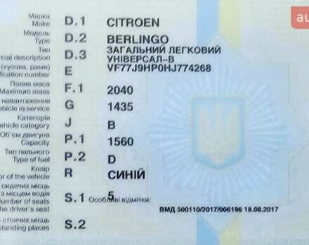 Ситроен Берлинго 2017 в Киеве на Automoto.ua Синий Ситроен Берлинго, объемом двигателя 1.6 л и пробегом 207 тыс. км за 12000 $, фото 1 на Automoto.ua