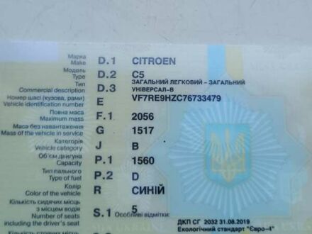 Синій Сітроен С5, об'ємом двигуна 1.56 л та пробігом 356 тис. км за 3700 $, фото 1 на Automoto.ua