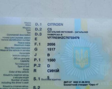Синий Ситроен С5, объемом двигателя 1.56 л и пробегом 356 тыс. км за 3700 $, фото 1 на Automoto.ua