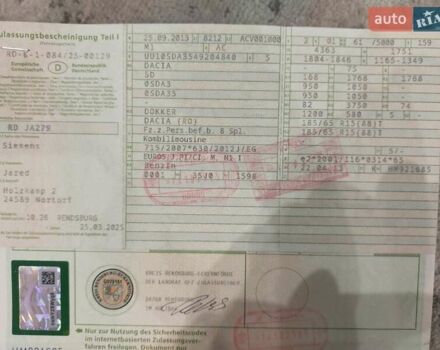 Синий Дачия Доккер, объемом двигателя 1.6 л и пробегом 170 тыс. км за 8590 $, фото 30 на Automoto.ua