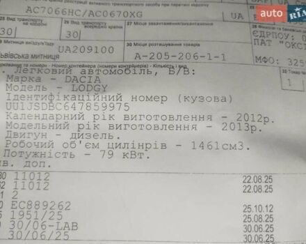 Серый Дачия Лоджи, объемом двигателя 1.5 л и пробегом 262 тыс. км за 6999 $, фото 20 на Automoto.ua
