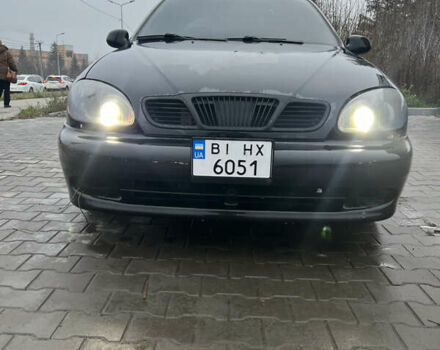 Черный Дэу Ланос, объемом двигателя 1.5 л и пробегом 161 тыс. км за 1950 $, фото 1 на Automoto.ua