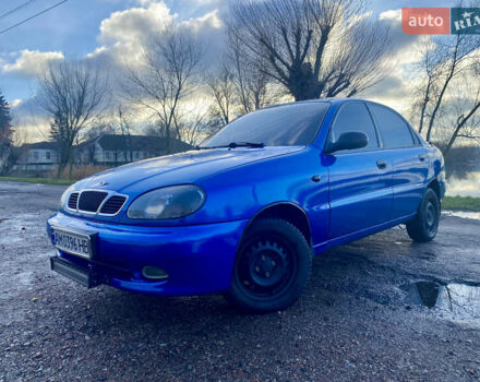 Синий Дэу Ланос, объемом двигателя 1.5 л и пробегом 220 тыс. км за 2450 $, фото 1 на Automoto.ua