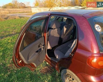 Красный Дэу Матиз, объемом двигателя 0.8 л и пробегом 138 тыс. км за 2500 $, фото 5 на Automoto.ua