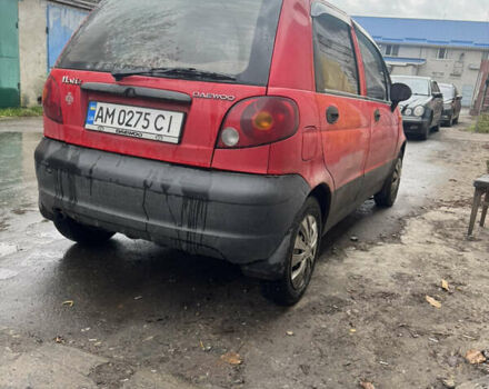 Красный Дэу Матиз, объемом двигателя 0.8 л и пробегом 123 тыс. км за 1000 $, фото 4 на Automoto.ua